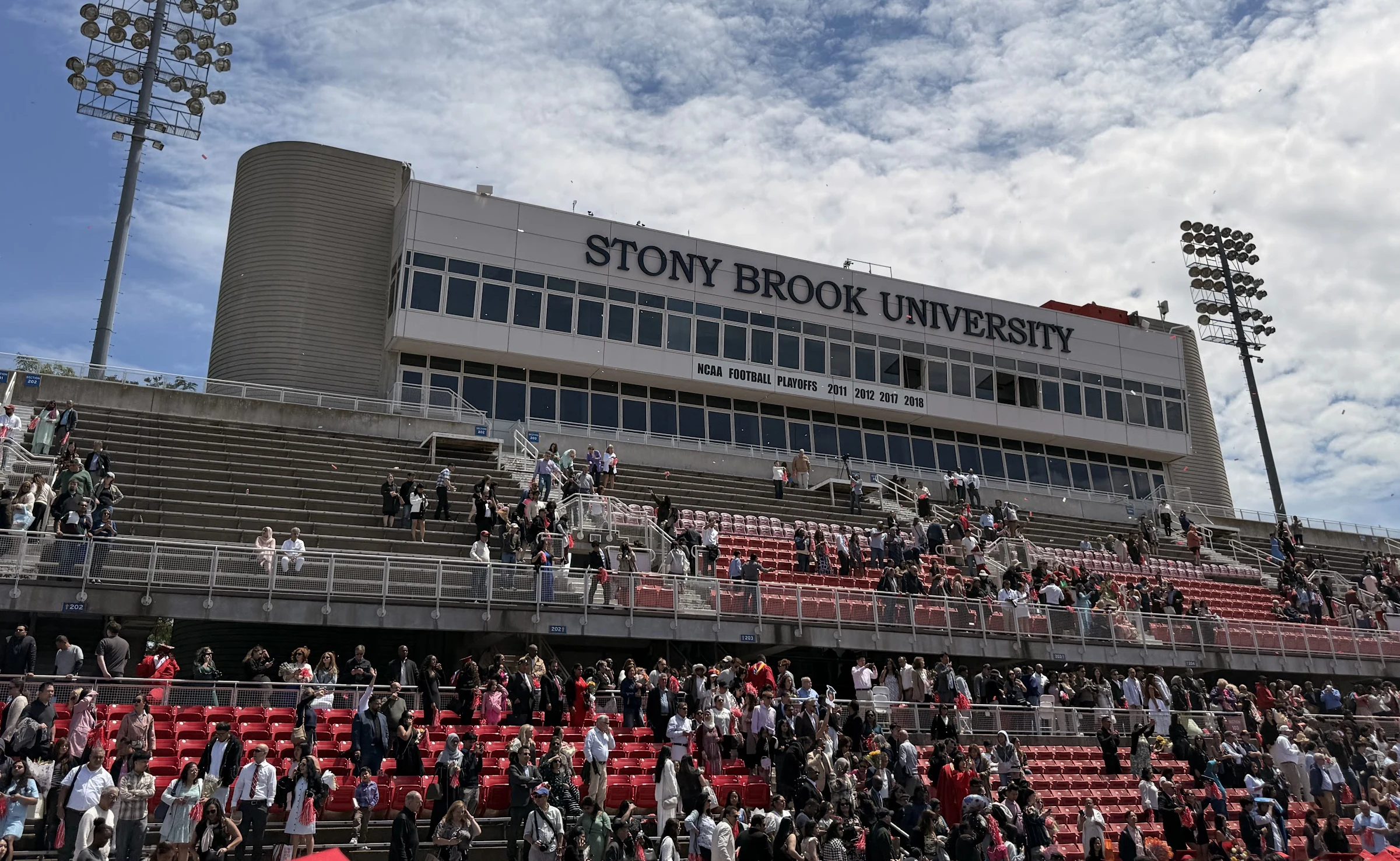 Stony Brook University stadium filled for commencement
